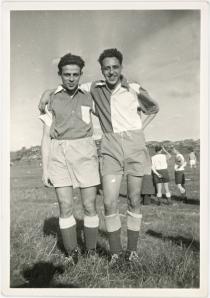 Ervin Katz and Thomas Molnar playing soccer