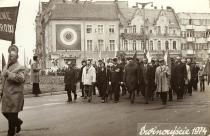 Mieczyslaw Najman leading the May Day demonstration