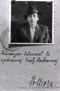 Gizela Bachnerova ID card in the Novaky labour camp
