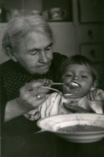 My grandma feeding my only daughter