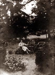 Magdalena Berger's mother-in-law, Margita Berger, in the park